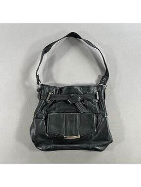 Vintage Purse B Makowsky Leather Handbag Soft Slouchy Satchel Black